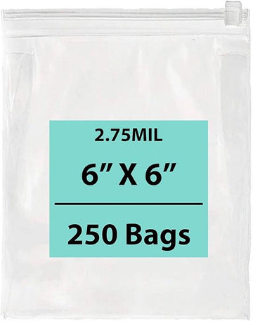 6X6 inches Resealable Poly Bags With Slide Seal 2.75 Mil (LDPE)
